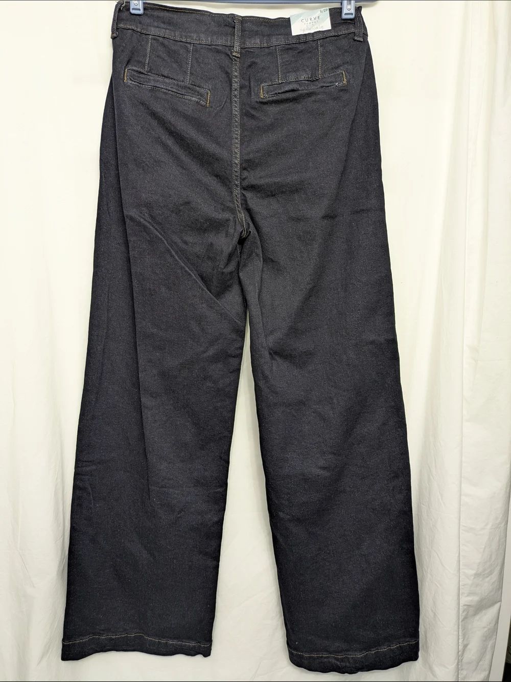 NWT Curve Appeal High Rise Wide Leg Jeans Size 8/29 Dark Wash Denim - Picture 5 of 10